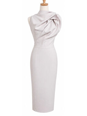 NWOT Maticevski Light Gray/Taupe Sleeveless Midi Dress S (2-4)